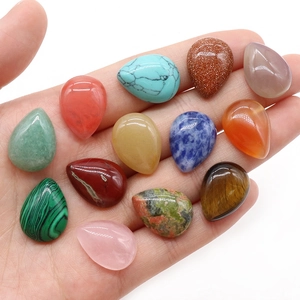 Polished pear-shaped natural crystal gemstones for DIY jewelry setting in assorted colors