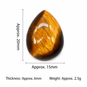 Piedra natural ojo de tigre en forma de gota 15x20mm gema pulida para joyería