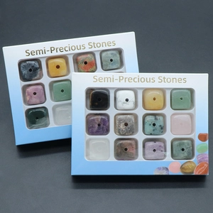 Natural Crystal Agate Stone Square Incense Burner Holder Set Aromatherapy Incense Stick Base Small Decorative Ornament