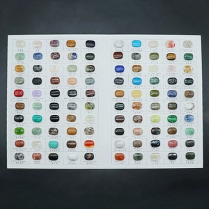World Of Semi-Precious Stones Natural Crystal Synthetic Mineral Identification Collection Display Board Educational Reference Chart Multicolor Polished Stones