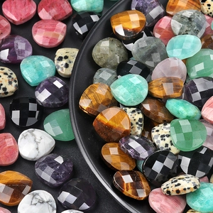 Colgantes de Corazón Facetados de Piedra Natural para Creación de Joyas DIY Amatista Ojo de Tigre Cuarzo Rosa Accesorios