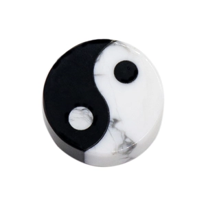 Διακόσμηση δίσκου Yin Yang Tai Chi από φυσικό λευκό τιρκουάζ και οψιανό λίθο