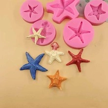 Detailed pink starfish silicone molds with multi-size resin and chocolate starfish models