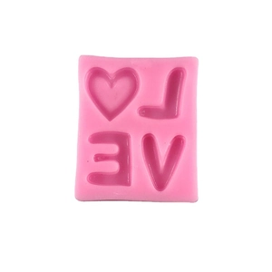 Stampo in silicone rosa LOVE cuore per decorazione torte cioccolato e fai da te artigianale