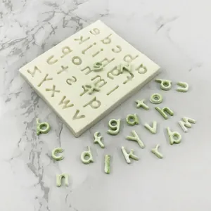 Moule en Silicone Alphabet Anglais Minuscule pour Décoration de Gâteau Fondant Chocolat DIY Accessoires de Cuisine