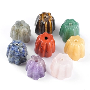 Natural crystal pumpkin shaped incense burner holders in various quartz gemstones