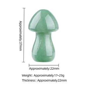 Green natural stone mushroom ornament 35mm crystal figurine for desktop decor