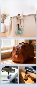 Pendentifs en cristal naturel en forme de cœur pour sacs à main, clés et rétroviseurs auto