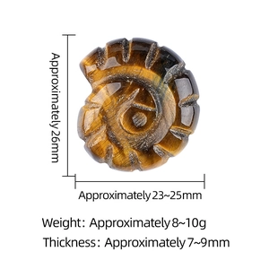 Natürliche Tigerauge-Schnecke Figur handgeschnitzt mit goldbrauner Kristalltextur