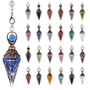 Lapis-Lazuli-Kristall-Pendel aus Harz mit antikem Kupferdraht und 24 Farbvarianten