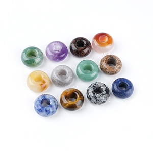 Polished natural crystal and agate 8x14mm abacus beads for DIY jewelry making set