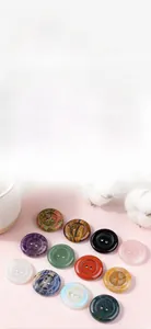 Detailed 30mm natural stone buttons in various crystals for DIY clothing crafts