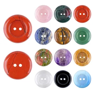 Natural Stone Round Buttons Decorative Crystal Stone Buttons For DIY Clothing Coats Bags Jackets Home Decor Accessories