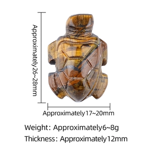 Tiger eye crystal turtle figurine with natural gemstone texture for home desk decor