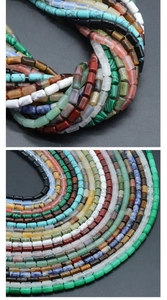 Detailed collection of colorful cylindrical gemstone beads for DIY jewelry making