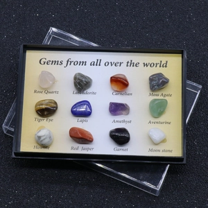 Mini Natural Stone Specimen Collection Set Polished Crystal Agate Mineral Rocks For Teaching Material Home Office Decor