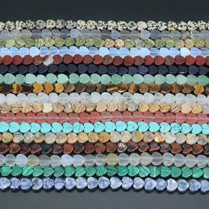 Heart Shape Natural Stone Beads 10mm Polished Healing Crystal Loose Beads Strand For DIY Jewelry Making Bracelet Necklace