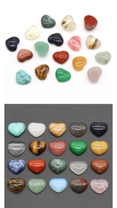 Pietre di cristallo naturale lucidate a forma di cuore in vari colori per gioielli DIY