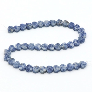 Natural heart-shaped blue Sodalite loose beads for DIY jewelry and beaded crafts