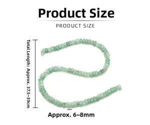 Détail macro de perles en cristal vert naturel 6-8mm pour bijoux DIY