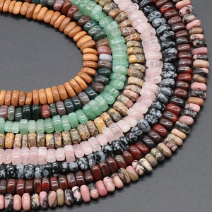 Natural irregular gemstone crystal beads including aventurine and rose quartz for DIY jewelry