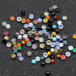 Mix of colorful round flatback agate crystal cabochons for DIY jewelry and nail art
