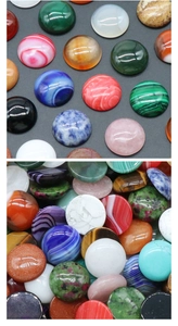 Polished 20mm round cabochon stones in assorted natural crystals for DIY jewelry making