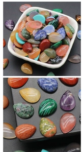 Mezcla de cabujones de cristal natural en forma de gota para joyería y engaste de piedras