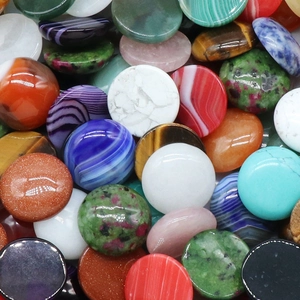 Round Natural Stone Cabochons Polished Semi-Precious Gemstone For Jewelry Making DIY Accessory Ring Necklace Inlay Material