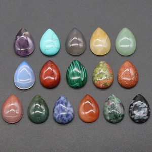 Cabujones de piedra natural en forma de gota en 16 colores para joyería artesanal