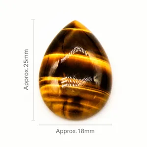 Natural teardrop tigers eye gemstone cabochon for jewelry making 25x18mm approx size