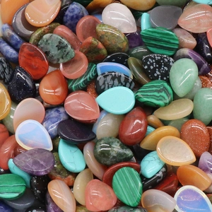 Mezcla de piedras de cristal pulidas en forma de gota para la creación de joyas DIY