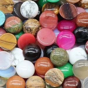 Polished natural crystal cabochons in various stones for jewelry making and DIY crafts