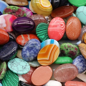 Natuurlijk Kristal Ovaal Cabochon Voor Het Maken Van Sieraden Gepolijste Edelsteen Met Platte Achterkant DIY Accessoires