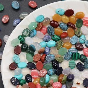 Natural Crystal Oval Cabochon Semi-Precious Stone Flatback Loose Gemstone For Jewelry Making DIY Handcraft Inlay Materials