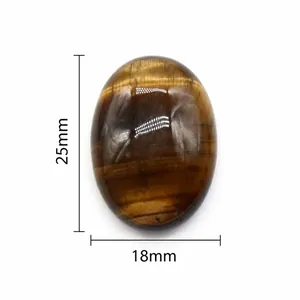 Ovaler Tigerauge-Cabochon mit goldbrauner Textur, Größe 25 mm mal 18 mm