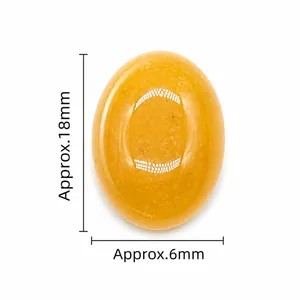 Cabochon ovale de 8x6mm en cristal naturel jaune pour sertissage de bijoux