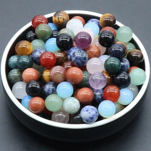 Perles en Pierre Naturelle Rondes Sans Trou Pour la Fabrication de Bijoux DIY Agate Améthyste Oeil de Tigre Quartz