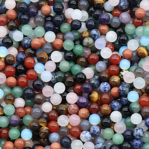 Perles rondes de 10mm en pierre naturelle polie, oeil de tigre, quartz et agate colorée