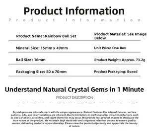 Detailed size parameters for natural crystal spheres and stone column yoga set