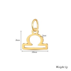 Détail du pendentif Balance en acier inoxydable doré 10mm pour bijoux DIY