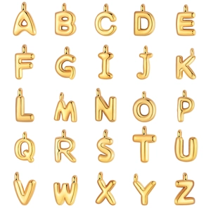 3D Balloon English Letter Pendant Stainless Steel Initial Alphabet Charm For DIY Jewelry Making Necklace Accessory Women