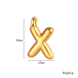 Polished gold initial X pendant 19x12mm dimensions and 3g weight specifications