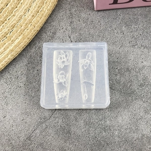 Translucent silicone 3D lotus flower nail art mold for embossed manicure decorations