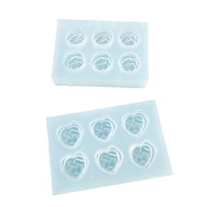 Food-grade silicone molds set for miniature cakes and fondant crafts in heart and floral shapes