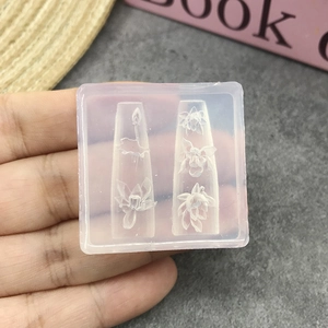 3D Relief Lotus Silicone Nail Mold Chinese Style Floral Embossed DIY Nail Art Decoration Tool For Manicure Beauty Accessories