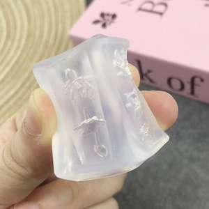 Translucent silicone 3D lotus mold with flexible floral and bee relief patterns