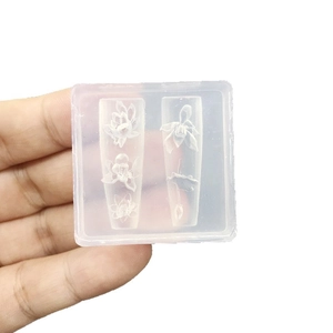 3D lotus relief silicone nail art mold for DIY floral embossing manicure decorations