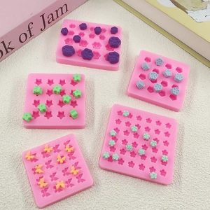 Assorted mini pink silicone molds for DIY resin and wax seals with cat paw designs