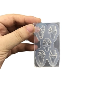 Transparent 3D silicone nail mold with five creative bow designs for DIY art craft